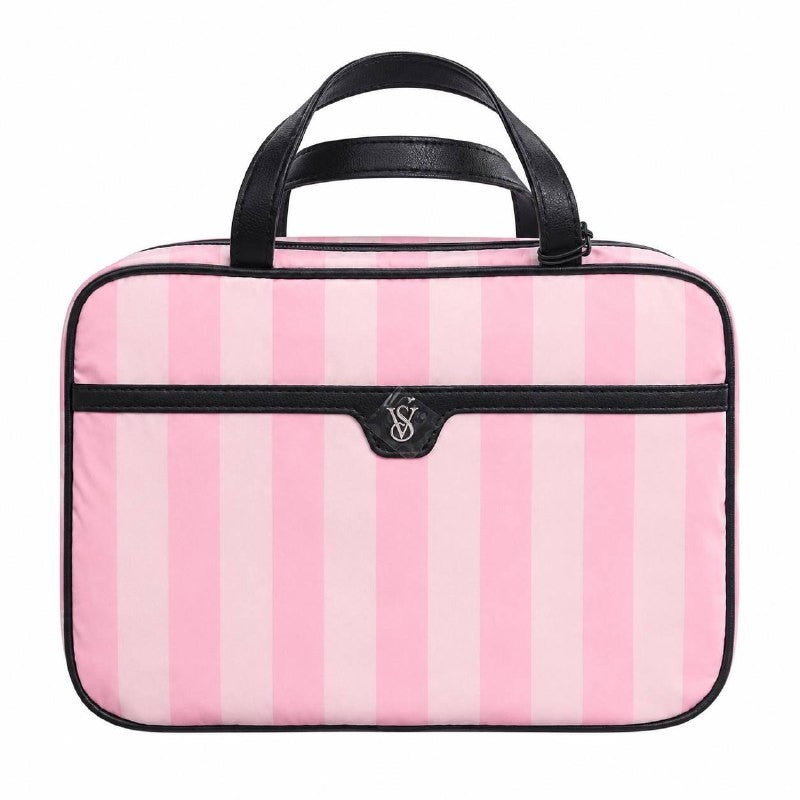 Victoria’s Secret Pink Stripe Hanging Cosmetic Travel Organizer Case