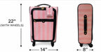 Victoria’s Secret Pink Stripe Carry On Luggage 22” Spinner Travel Bag