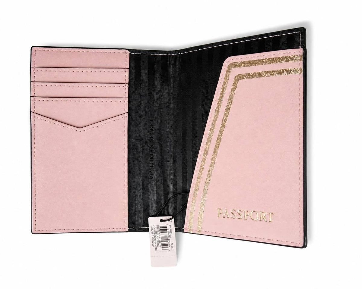 Victoria’s Secret Pink Stripe Passport Holder Travel Wallet NWT