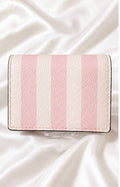 NWT Victoria’s Secret Pink Stripe Compact Wallet Card Holder Coin Pouch