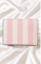 NWT Victoria’s Secret Pink Stripe Compact Wallet Card Holder Coin Pouch