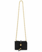 Victoria’s Secret Black Mini Crossbody Wallet Gold Chain Tassel Bag