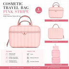 Victoria’s Secret Pink Stripe Hanging Travel Toiletry Cosmetic Makeup Bag NWT