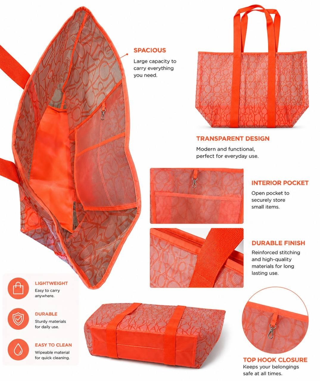 VS Coral Mesh Beach Tote Bag Large Pool Travel Shopping Tote New With Tags