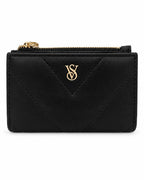 Victoria’s Secret Black Card Holder Wallet Keychain Gold Hardware