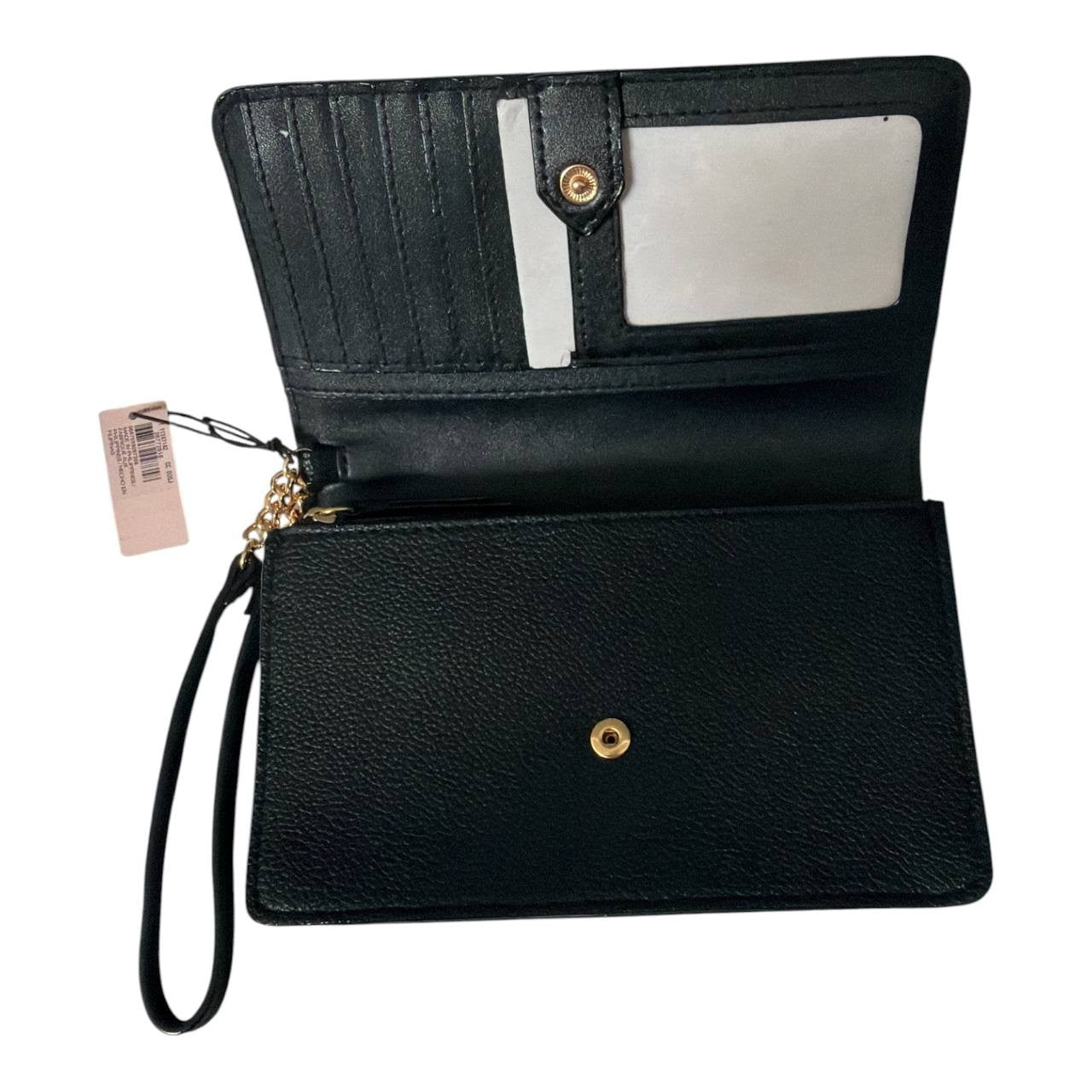 NWT Victoria’s Secret Black Wristlet Wallet Clutch Card Holder Zip
