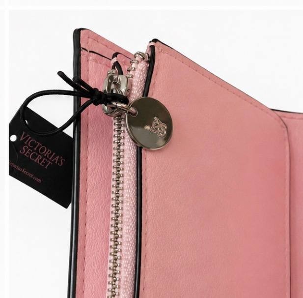 NWT Victoria’s Secret Pink Stripe Compact Wallet Card Holder Coin Pouch