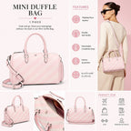 Victoria’s Secret Pink Stripe Mini Duffle Bag Crossbody Satchel Faux Leather NWT