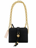 Victoria’s Secret Black Mini Crossbody Wallet Gold Chain Tassel Bag