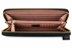VS-WALLET-BLK-V01 Victoria’s Secret Black Quilted Zip Around Wallet Gold V