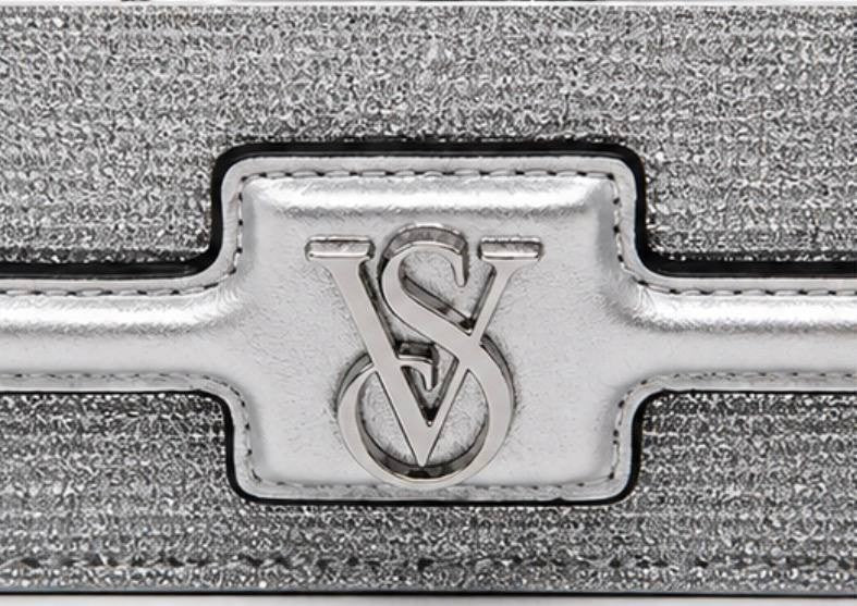 Victoria’s Secret Silver Glitter Crossbody Bag Chain Strap NWT
