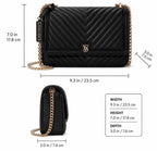 Victoria’s Secret Black Quilted Shoulder Bag Gold Chain VS Logo