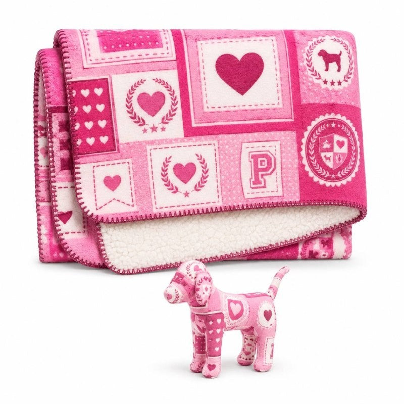 VS PINK Mystery Puppy Blanket Set