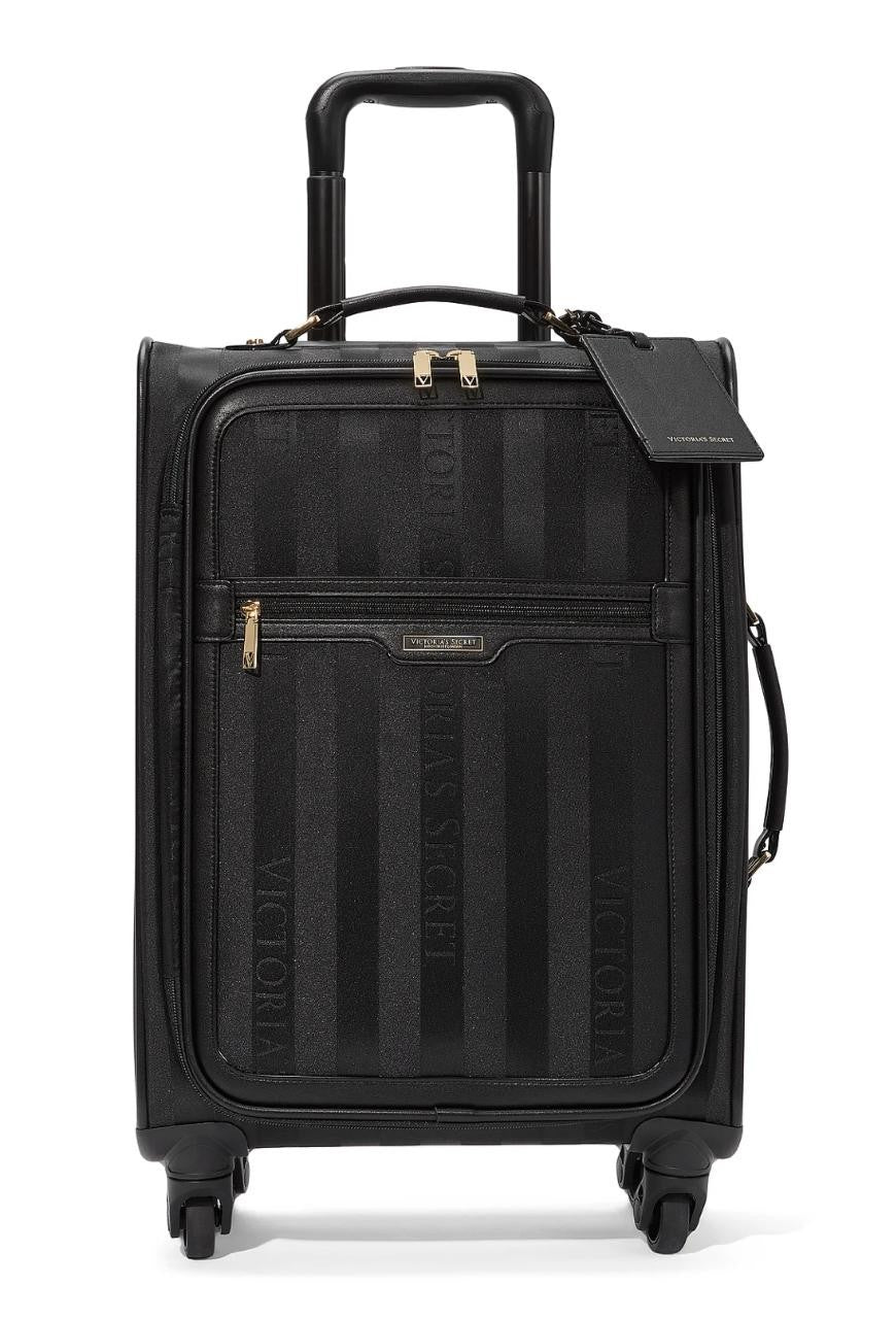 Victoria’s Secret Rolling Carry On Suitcase Black Stripe Travel Bag