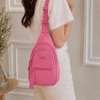 Victoria’s Secret PINK Pink Sling Crossbody Bag Nylon Adjustable Strap NWT