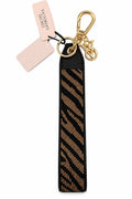 VS-ZEBRA-01 Victoria’s Secret Rhinestone Zebra Wristlet Keychain Gold