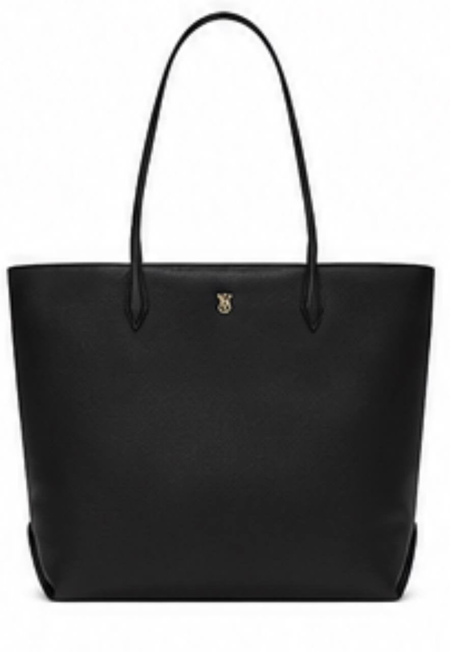 Victoria’s Secret Black Tote Bag & Wristlet Set NWT Large Shopper Purse