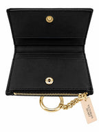 Victoria’s Secret Black Card Holder Wallet Keychain Gold Hardware