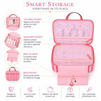 Victoria’s Secret Pink Stripe Travel Beauty Bag Hanging Cosmetic Organizer New