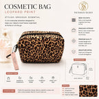VS Leopard Print Cosmetic Bag Travel Makeup Organizer Pouch Zip Closure NWT
