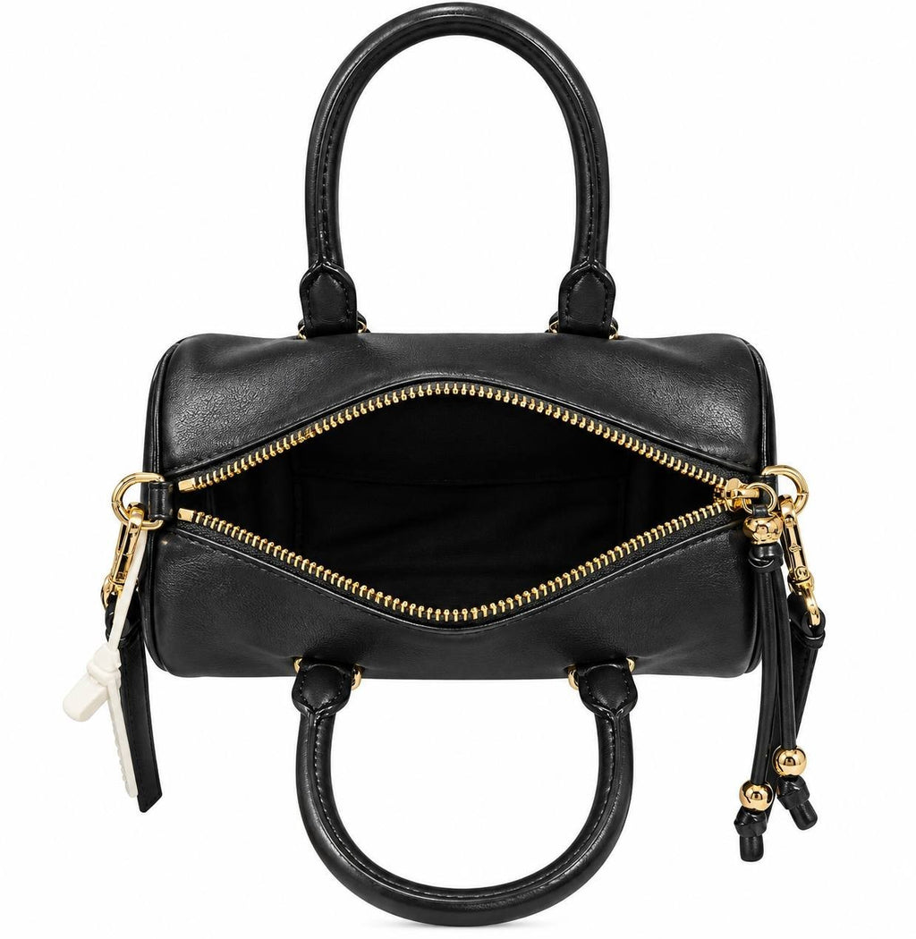 Victoria’s Secret Black Satchel Handbag Gold Hardware Crossbody Strap