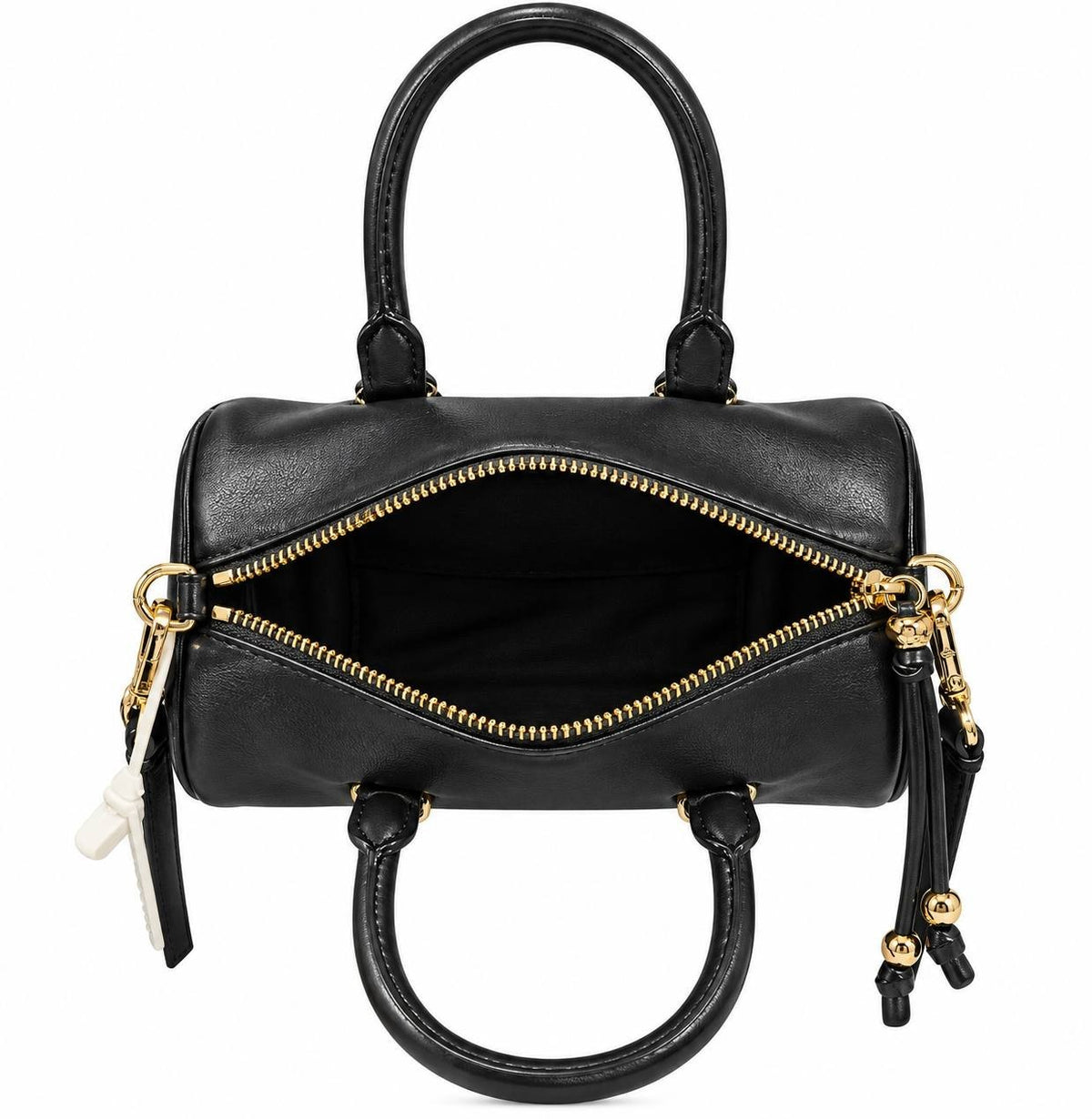 Victoria’s Secret Black Satchel Handbag Gold Hardware Crossbody Strap