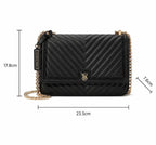 Victoria’s Secret Black Quilted Shoulder Bag Gold Chain VS Logo