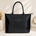 Victoria’s Secret Black Monogram Large Tote Bag Zip Closure Travel Shopper
