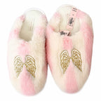 Victoria’s Secret Pink White Faux Fur Angel Wings Slippers NWT S