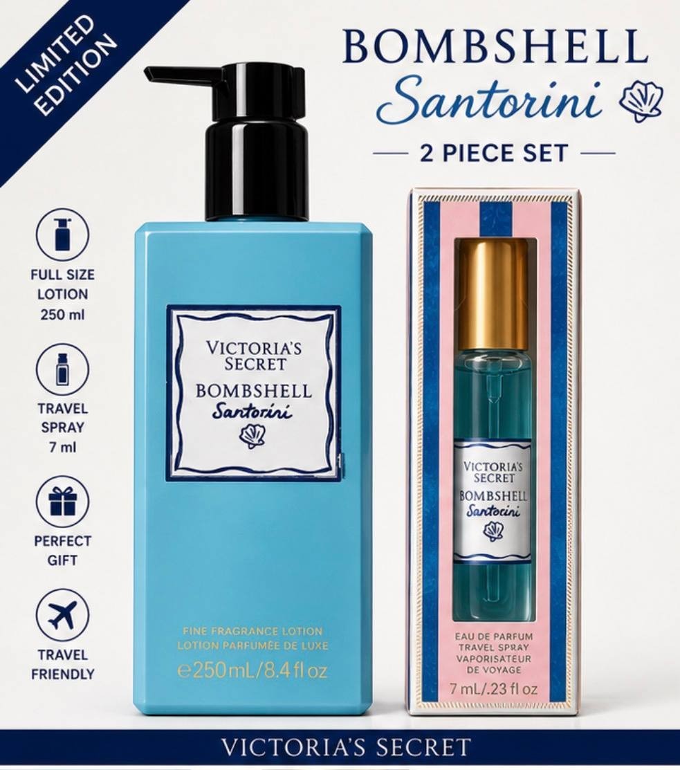 Victoria’s Secret Bombshell Santorini Set Lotion 250ml + Travel Spray