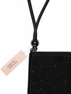 Victoria’s Secret Black Rhinestone Wristlet Pouch Clutch