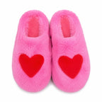 Victoria’s Secret Plush Heart Slippers Women’s Cozy Fuzzy House Shoes Pink