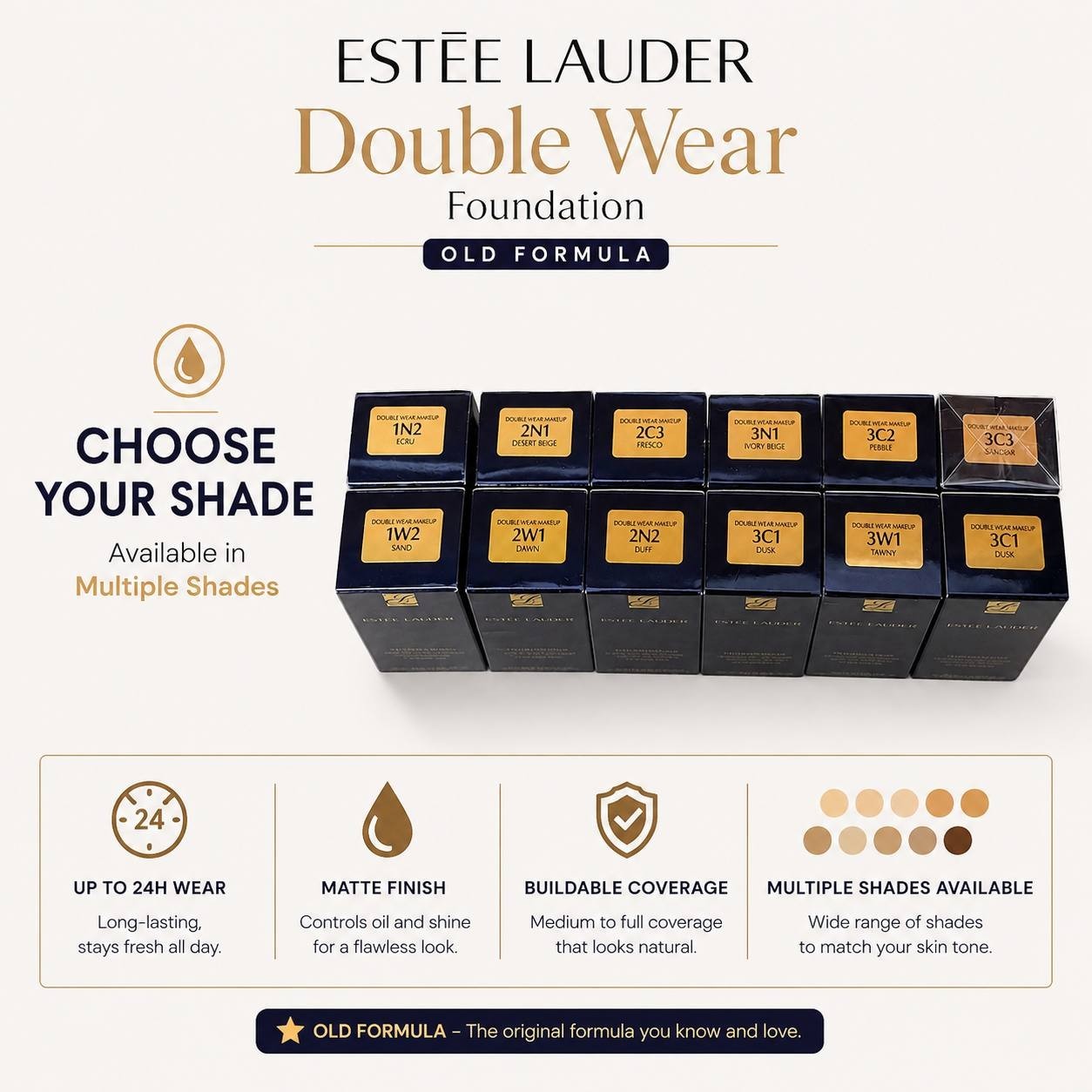 Estee Lauder Double Wear Foundation SPF 10 Old Formula 1oz Choose Shade