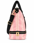 Victoria’s Secret Iconic Stripe Pink Weekender Travel Bag Carry On New