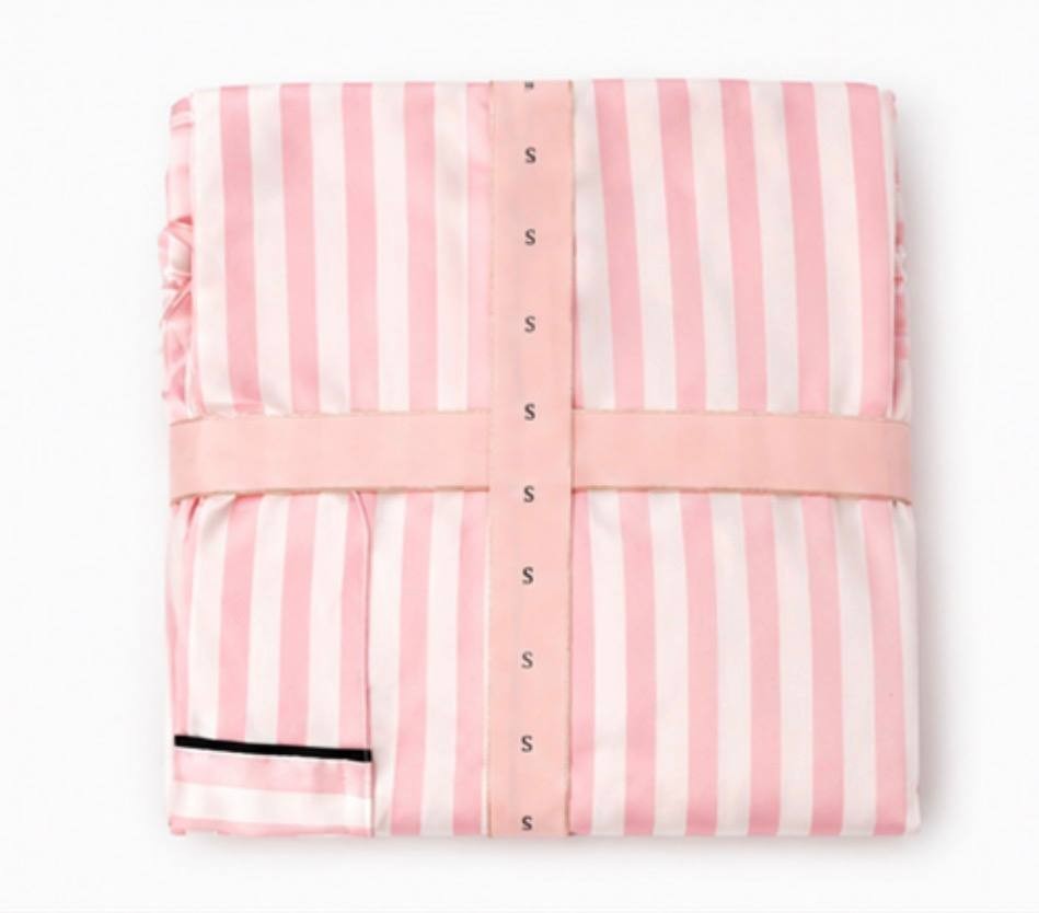 Victoria’s Secret Satin Pajama Set Pink White Stripe Dubai Small NWT