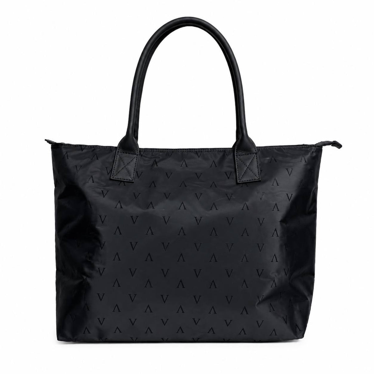 Victoria’s Secret Black Monogram Large Tote Bag Zip Closure Travel Shopper
