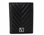 Victoria’s Secret Black Quilted Passport Holder Travel Wallet Case NWT