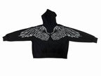 VS PINK Oversized Full Zip Hoodie Black Wing Graphic Back Women’s NWT