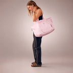 Victoria’s Secret Pink Packable Weekender Tote Bag Travel Duffel Striped Pink NE