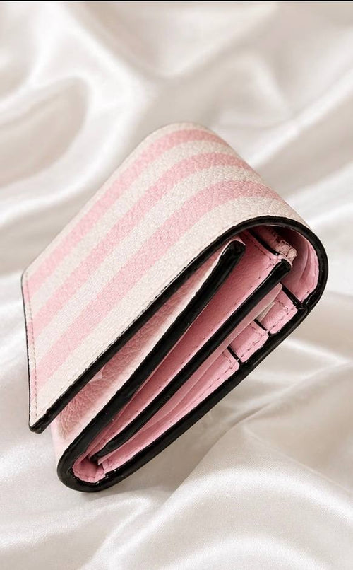 NWT Victoria’s Secret Pink Stripe Compact Wallet Card Holder Coin Pouch