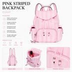 Victoria’s Secret Pink Striped Mini Backpack Drawstring Travel Casual Bag NWT