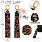 VS-1120780 Victoria’s Secret Leopard Rhinestone Wristlet Keychain Gold