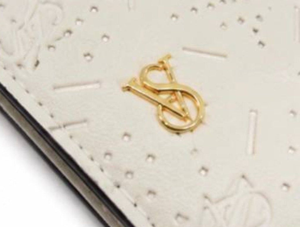 NWT Victoria’s Secret White VS Monogram Card Holder Keychain Wallet