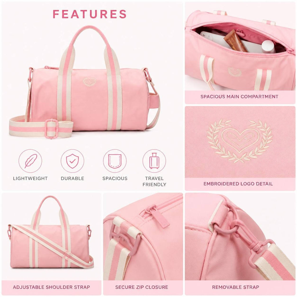 PINK Mini Duffel Bag Pink Crossbody Travel Gym Shoulder Bag NWT