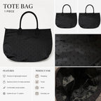 Victoria’s Secret Black Monogram Large Tote Bag Zip Closure Travel Shopper