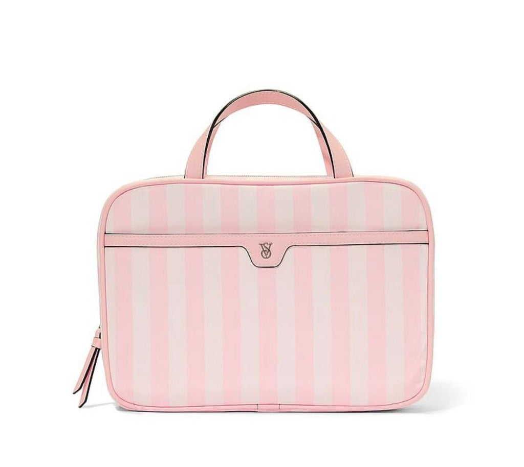 Victoria’s Secret Pink Stripe Hanging Travel Toiletry Cosmetic Makeup Bag NWT