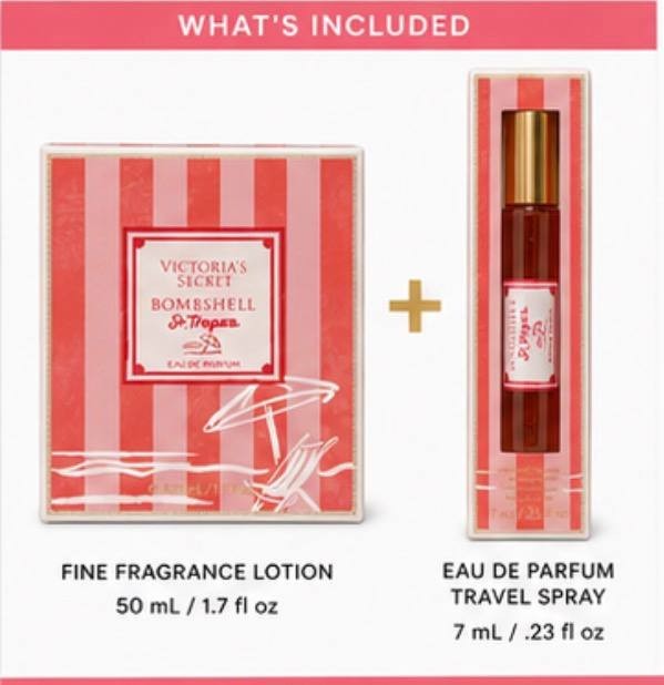 Victoria’s Secret Bombshell St Tropez 2 Pc Set EDP + Travel Spray