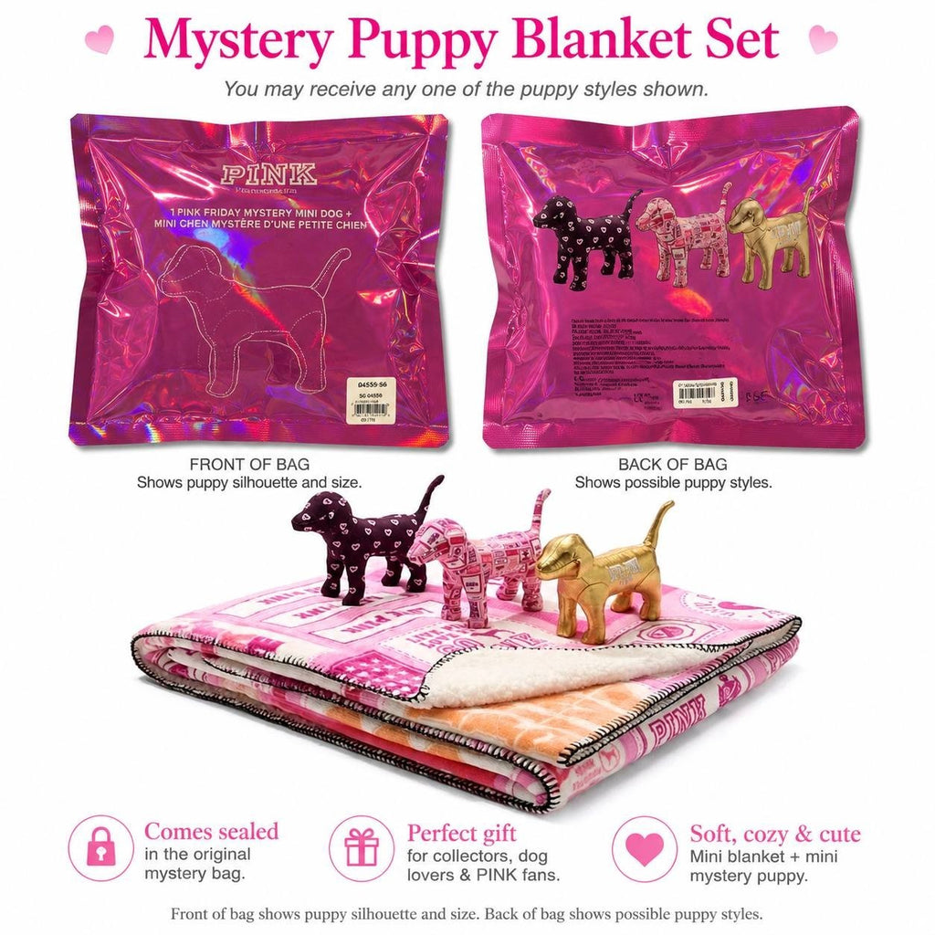VS PINK Mystery Puppy Blanket Set