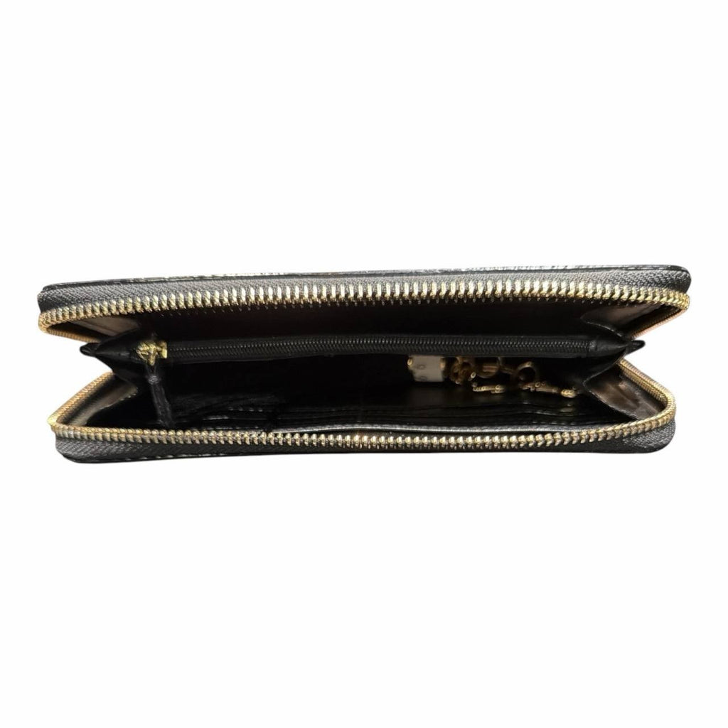 Victoria’s Secret Pink Stripe Zip Around Wallet Clutch NWT Gold Logo