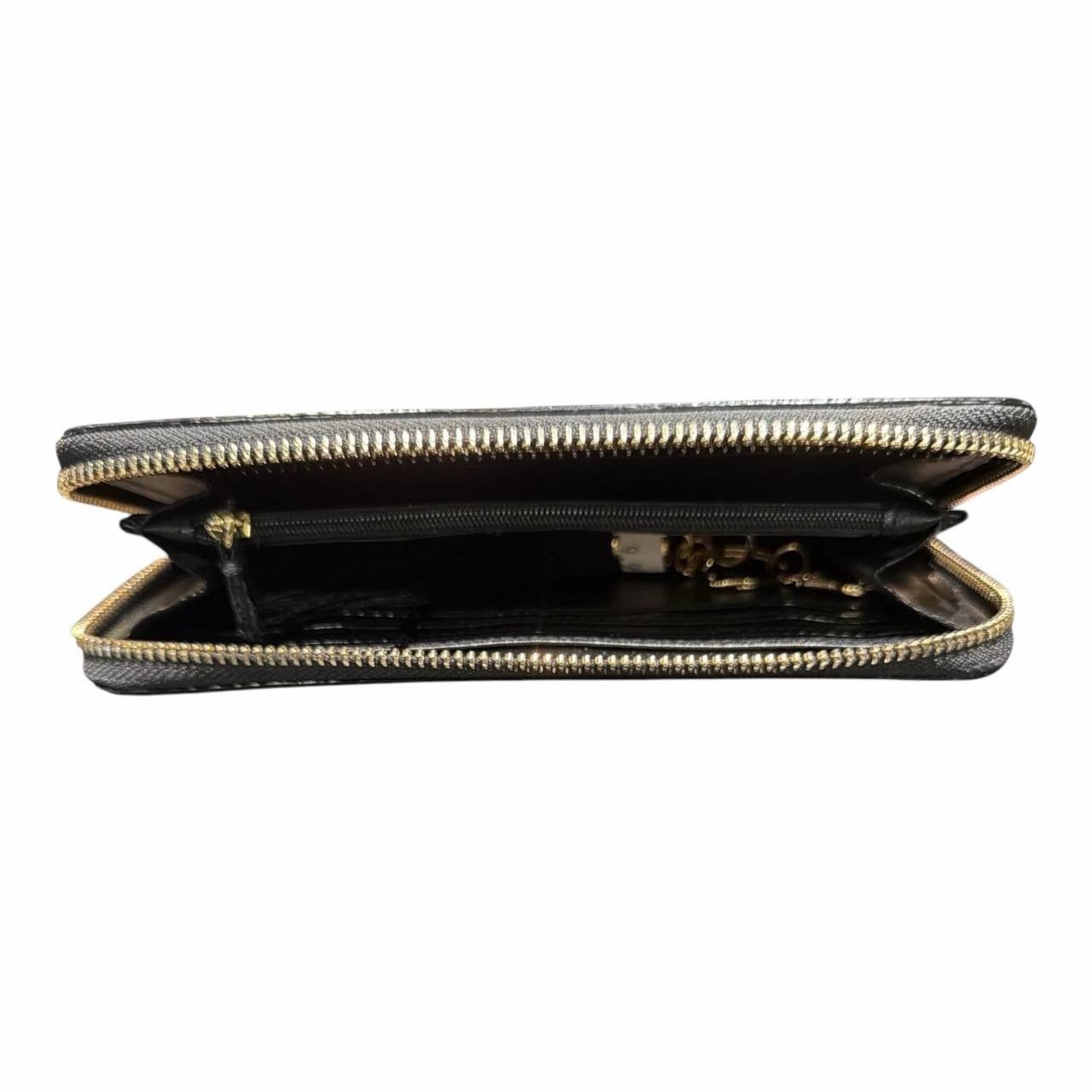 Victoria’s Secret Pink Stripe Zip Around Wallet Clutch NWT Gold Logo